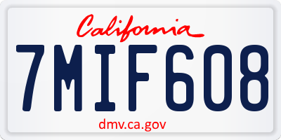 CA license plate 7MIF608