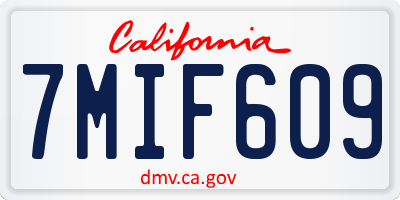 CA license plate 7MIF609