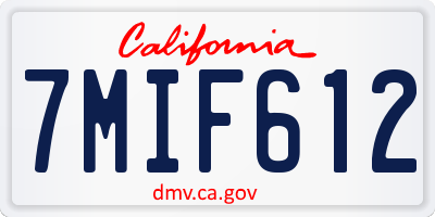 CA license plate 7MIF612