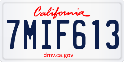 CA license plate 7MIF613