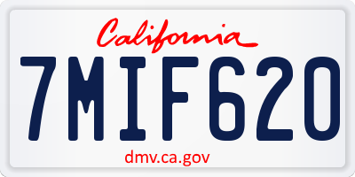 CA license plate 7MIF620