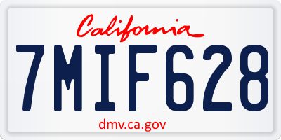 CA license plate 7MIF628