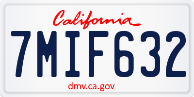 CA license plate 7MIF632