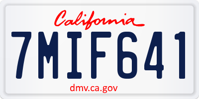 CA license plate 7MIF641