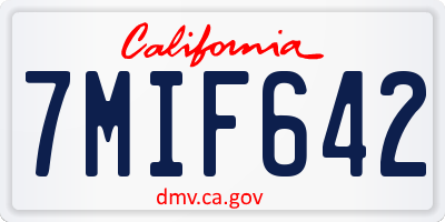 CA license plate 7MIF642