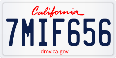 CA license plate 7MIF656