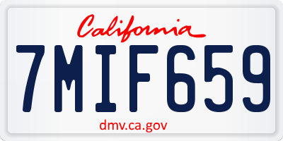 CA license plate 7MIF659