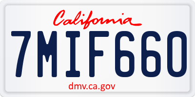 CA license plate 7MIF660