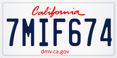 CA license plate 7MIF674