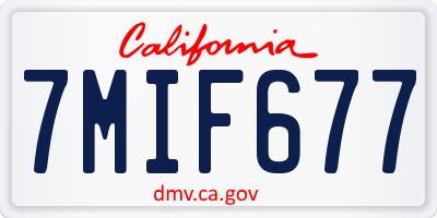 CA license plate 7MIF677