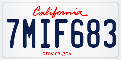 CA license plate 7MIF683