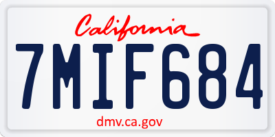 CA license plate 7MIF684
