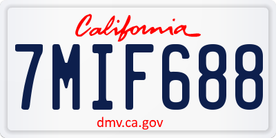 CA license plate 7MIF688