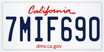 CA license plate 7MIF690