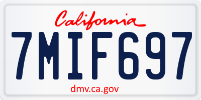 CA license plate 7MIF697