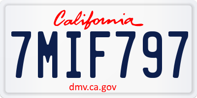 CA license plate 7MIF797