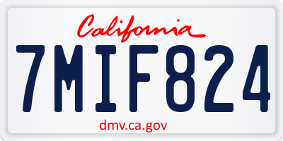 CA license plate 7MIF824