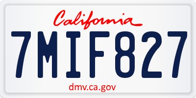 CA license plate 7MIF827