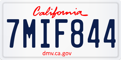 CA license plate 7MIF844