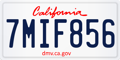 CA license plate 7MIF856