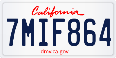 CA license plate 7MIF864