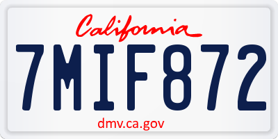 CA license plate 7MIF872