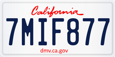 CA license plate 7MIF877
