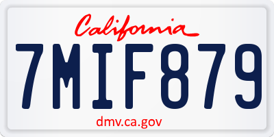 CA license plate 7MIF879