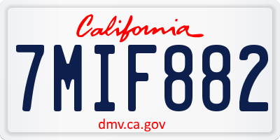 CA license plate 7MIF882