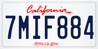 CA license plate 7MIF884