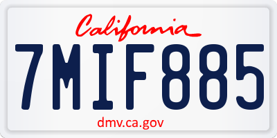 CA license plate 7MIF885