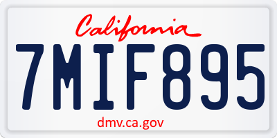 CA license plate 7MIF895