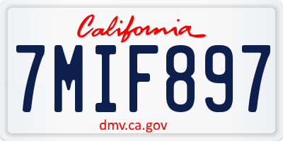 CA license plate 7MIF897