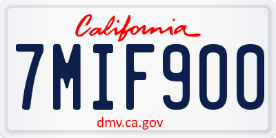CA license plate 7MIF900