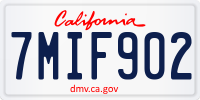 CA license plate 7MIF902