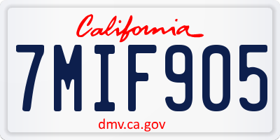 CA license plate 7MIF905