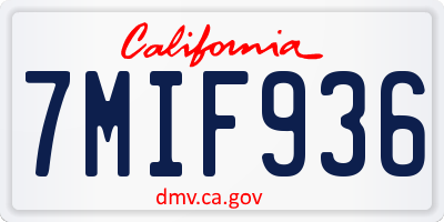 CA license plate 7MIF936