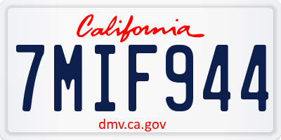 CA license plate 7MIF944