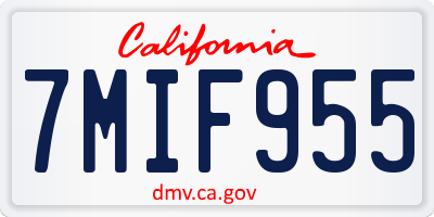 CA license plate 7MIF955