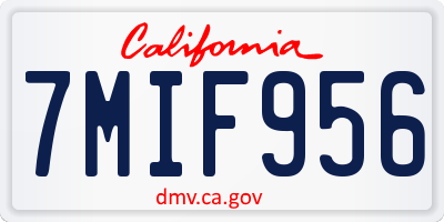 CA license plate 7MIF956