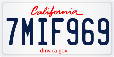 CA license plate 7MIF969