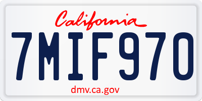 CA license plate 7MIF970