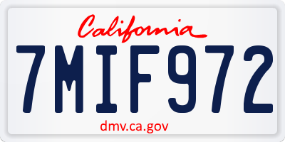 CA license plate 7MIF972