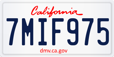 CA license plate 7MIF975
