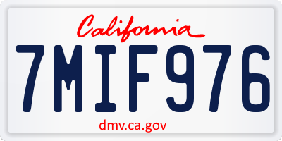 CA license plate 7MIF976