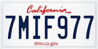 CA license plate 7MIF977