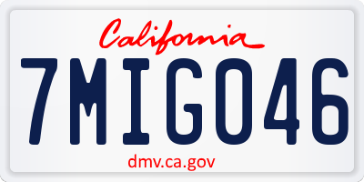 CA license plate 7MIG046