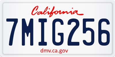 CA license plate 7MIG256