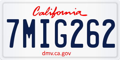 CA license plate 7MIG262