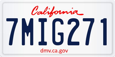 CA license plate 7MIG271